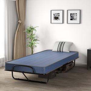 Rollaway Guest Bed with Sturdy Steel Frame and Memory Foam Mattress Made in Italy-Navy view 6