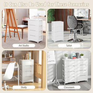 Rolling Storage Cabinet with Universal Wheels and 5/6/7 Drawers-5 Drawers view 9