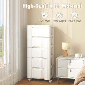 Rolling Storage Cabinet with Universal Wheels and 5/6/7 Drawers-6-Drawer view 7