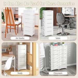 Rolling Storage Cabinet with Universal Wheels and 5/6/7 Drawers-7-Drawer view 9