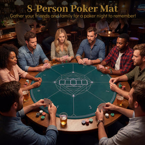 Round Poker Mat for Texas Hold'em 40 inch Portable Foldable Anti-Slip Rubber Base Table Layout-Green view 6