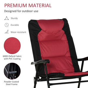 Folding Rocking Chair Set of 2 Padded Rockers with Armrest, Navy Blue – view 12