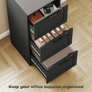 Vertical Filing Cabinet with 2 Drawers, Lock, File Cabinet for Home Office, A4 and Letter Size Files, White – view 10