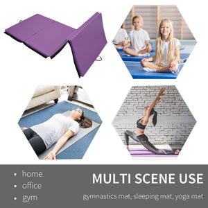 Soozier 4'x10'x2" Folding Gymnastics Tumbling Mat, Exercise Mat with Carrying Handles for Yoga, MMA, Martial Arts, Dark