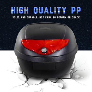 Detachable Scooter Motorcycle Trunk Top Case 24L Tour Luggage Box Tail Carrier Lockable Black