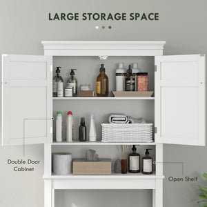 3-Tier Over Toilet Storage Unit Washing Machine Cabinet Dryer Cabinet with Adjustable Shelf for Bathroom, Laundry