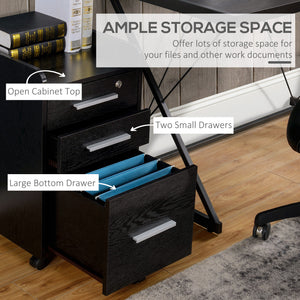 3 Drawer File Cabinet with Lock and Edged Top, Lockable Filing Cabinet on Wheels for Letter and A4 Size – view 10