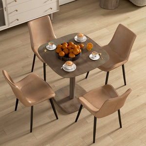 Dining Table for 4 People - Modern Kitchen Table with Wood-Effect Top, 27.6" x 27.6", Dark Brown
