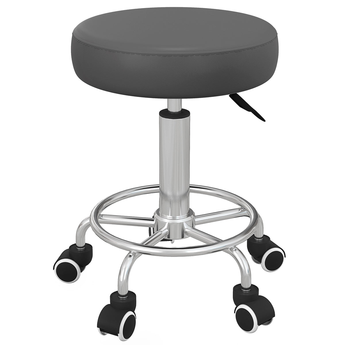 Adjustable Swivel Salon Stool Hydraulic PU Barber Rolling Massage Tattoo Chair Bar Beauty SPA Seat, Black – view 2