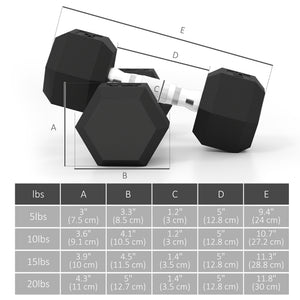 Soozier 100 LBS Hex Dumbbell Set with Rack, Rubber Coated Weights with Non-Slip Handles for Home Gym Strength Training