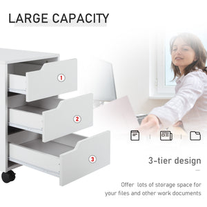3 Drawer File Cabinet, Mobile Vertical Filing Cabinet with Wheels – view 18