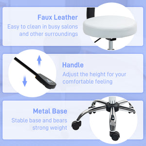 Adjustable Rolling Stool with Removable Backrest, Faux Leather Swivel Stool Chair for Salon Spa, Bar – view 19