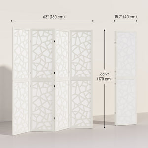 4 Panel Room Divider, 5.6 FT Lightweight Folding Privacy Screen with Geometric Pattern for Living Room – view 9