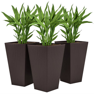 Set of 3 Tall Plant Stand, Outdoor & Indoor Flower Pot Set for Front Door, Entryway, Patio and Deck, Black – view 8