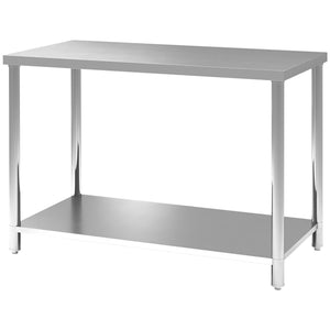 Stainless Steel Workbench, 35 x 24 x 34 Inch, Heavy Duty Work Prep Table with Shelf, Workbench for Kitchen, Garage