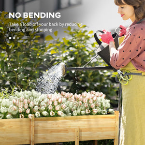 Wooden Raised Garden Bed Planter, Large Elevated Planter Box with Legs, Bed Liner and Drain Holes, Grey – view 13