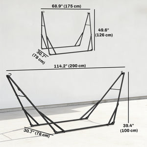 9.5ft Hammock Stand Only, Portable Adjustable Foldable Powder-Coated Steel Hammock Frame, Black