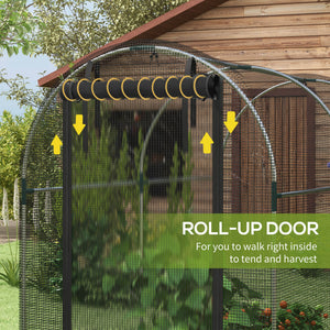 Galvanized Steel Crop Cage, Plant Protection Tent with Zippered Door, 4' x 4', Black – view 19