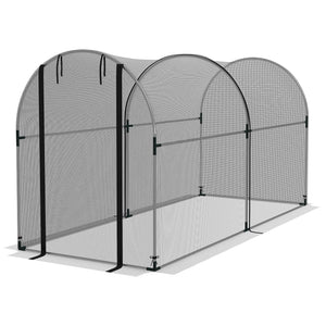 4.9' x 3.9' Crop Cage with Zipper Roll-Up Door, Mesh Plant Protection Tent from Animals with Galvanised Steel Frame