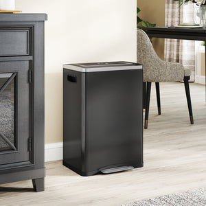 2x5.3 gal (2x20 L) Garbage Bin, Stainless Steel Garbage Can with Soft-Close Lid and Removable Inner – view 7