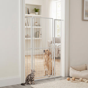 59" Extra Tall Cat Gate, 30"-41" Pet Gate with 2.8" and 5.5" Extensions, for Doorway, Hallway, Stairway – view 14