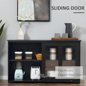 Modern Kitchen Sideboard, Stackable Storage Cabinet, Sliding Glass Door Console – view 4