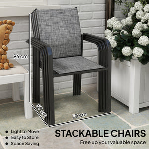 Stackable Patio Chairs Set of 4, Outdoor Dining Chairs with 20" Deep Seat, All Weather Breathable Mesh – view 10