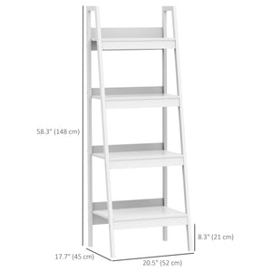 Set of 2, 4 Tier Ladder Shelf Bookcase, Multi-Use Display Rack, Storage Shelving Unit Display Stand – view 9