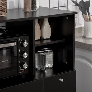Compact Kitchen Pantry Cabinet Server Hutch Storage Buffet with Microwave Oven Stand Drawer and Shelves – view 13