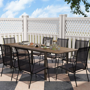 63"-94.5" Extendable Patio Dining Table for 6-8 Person, Outdoor Dining Table with Aluminium Edging – view 6