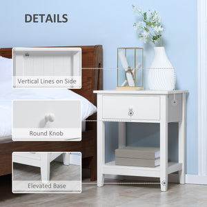 Modern Style Nightstand, Small End Table with Drawer and Storage Shelf for Bedroom, Living Room, Black – view 12