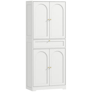 72.4" Tall Kitchen Pantry Cabinet, Modern Freestanding Storage Cabinet with Shaker Doors and Adjustable Shelves, White