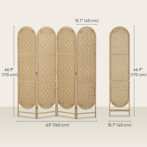 Bohemian Privacy Screen, Folding Room Divider with 3 Panels and Arched Top for Bedroom Living Room Office – view 23