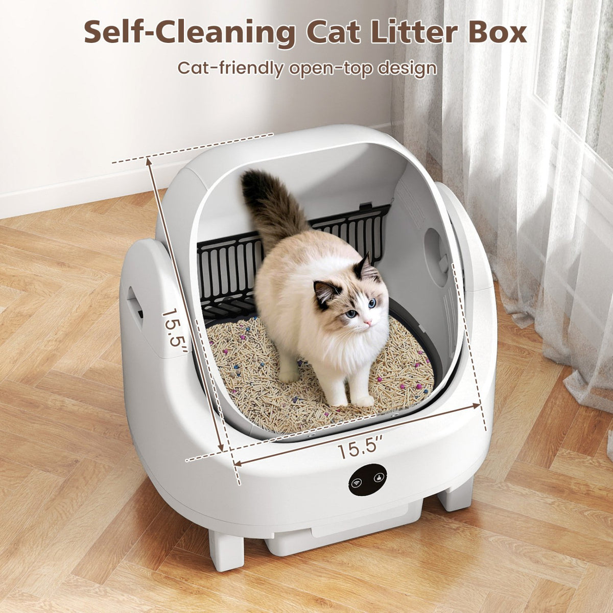 Self-Cleaning Open-Top Cat Litter Box with APP Control for Multi-Cat view 2