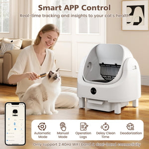 Self-Cleaning Open-Top Cat Litter Box with APP Control for Multi-Cat view 6