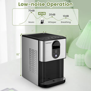 Self Dispensing Nugget Ice Maker Countertop with Soft Chewable Pellet Ice Cubes-Silver view 3