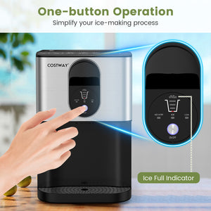 Self Dispensing Nugget Ice Maker Countertop with Soft Chewable Pellet Ice Cubes-Silver view 6