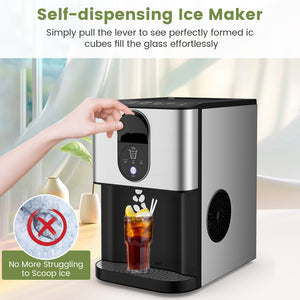 Self Dispensing Nugget Ice Maker Countertop with Soft Chewable Pellet Ice Cubes-Silver view 8