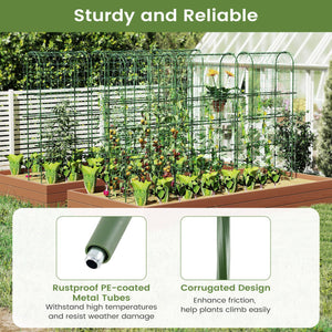 Self-watering Raised Garden Bed Elevated Planter with Climbing Trellis-Black view 8