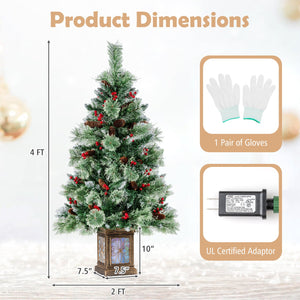 Set of 1/2 4 FT Artificial Christmas Tree Potted Xmas Tree with 190 Branch Tips-Set of 1 view 4