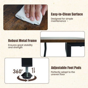 Set of 1 Industrial Side Tables with Charging Station & 3-Tier Shelves for Small Space-Rustic Brown view 9