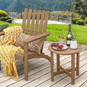 Set of 2 18 Inch Round Weather-Resistant Adirondack Side Tables-Brown view 3