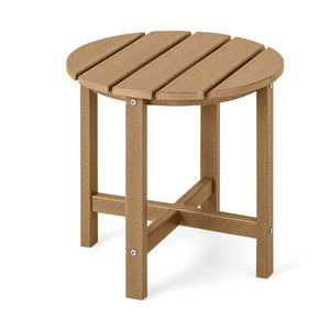 Set of 2 18 Inch Round Weather-Resistant Adirondack Side Tables-Brown view 4