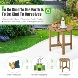 Set of 2 18 Inch Round Weather-Resistant Adirondack Side Tables-Brown view 6