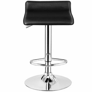 Set of 2 Adjustable PU Leather Backless Bar Stools-Black view 7