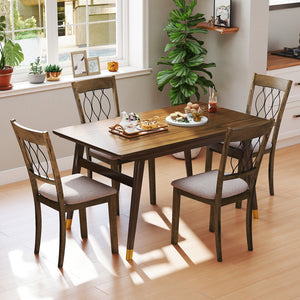 Set of 2 Dining Chair Fabric/Faux Leather Upholstered with Padded Seat-Rustic Brown view 6