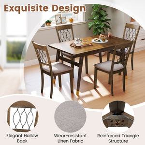 Set of 2 Dining Chair Fabric/Faux Leather Upholstered with Padded Seat-Rustic Brown view 9