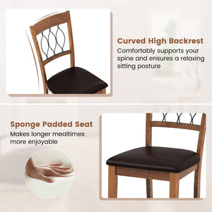 Set of 2 Dining Chair Fabric/Faux Leather Upholstered with Padded Seat-Walnut view 8