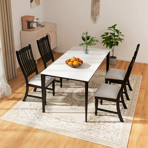 Set of 2 Dining Chairs Kitchen Side Chair with Solid Wood Legs-Black view 6