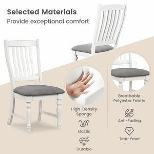 Set of 2 Dining Chairs Kitchen Side Chair with Solid Wood Legs-White view 7